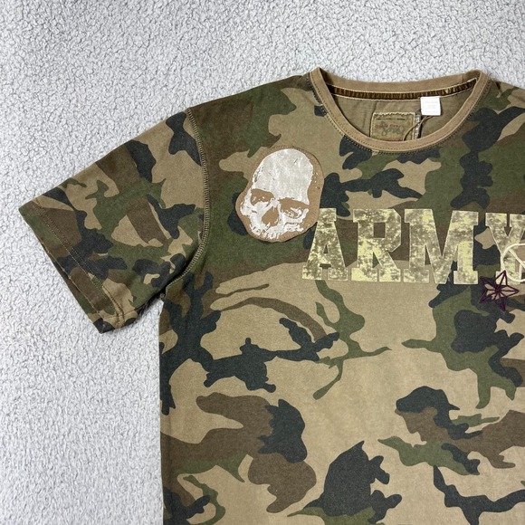 Triple Five Soul T-Shirt 100% Cotton Embroidered Camouflage Men's Size M VTG NWT - Picture 4 of 16